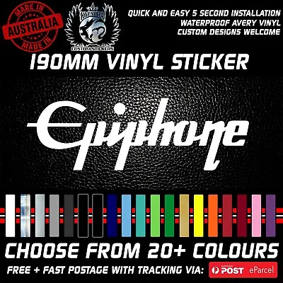 Epiphone Logo Guitar Vinyl Sticker Decal 190mm Multiple Colours • $5.44