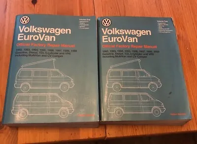 1992-1999 Volkswagen Eurovan Factory Repair Manual Set Volume 1 & 2 Bentley • $175