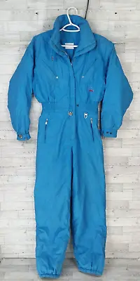 Bogner Ski Suit One Piece Snowsuit Ski Sport Vtg Bright Blue Size 8 Puffy • $74.99