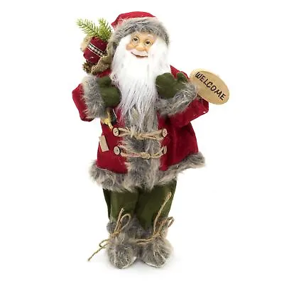 Traditional Nordic Father Christmas Figure | 57cm Standing Santa Claus Ornament  • £21.99