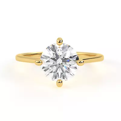 14K Yellow Gold 2 Carat Round IGI Certified Lab Grown Diamond Engagement Ring • $1350.54