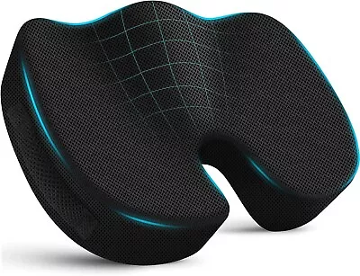 Seat Cushion Memory Foam Chair Pad For Back Tailbone Pain Relief Black Car Work • $17.79