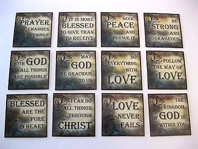 12  Elegant Inspirational Fridge Magnets Christian Religious Dozen Set B • $14.93