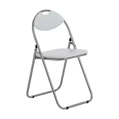 Folding Chairs Padded Faux Leather Studying Dining Office Event Chair White X1 • £18