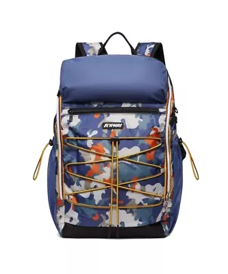 KWay Monte Limar Graphic Backpack Camou Outdoor Blue K3115YW.A0H • $96.87
