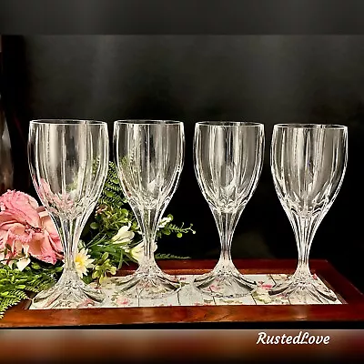 Mikasa Berkeley Water Goblets Vertical Textured Design Vintage Mikasa Stemware * • $98