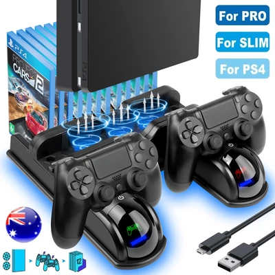 $18.99 • Buy Dual Controller Charger Cooling Fan Stand For PS4 Cooler Console Vertical Stand