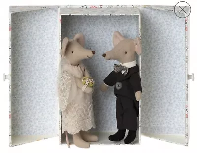 New Maileg Wedding Mice Couple Bride & Groom Just Married With Collectible Box. • $60