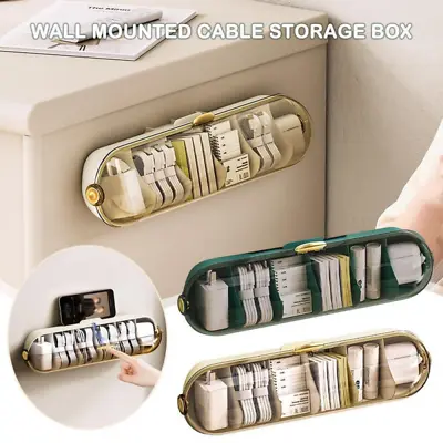 Magnetic Cable Organizer Wall Mounted Cable Storage Box Wire Manager Tidy Desks • £16.55