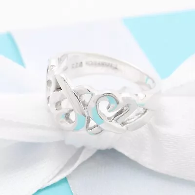 £117.58 • Buy Tiffany & Co. Paloma Picasso Triple Loving Heart Ring Size 5.25 Silver W/Pouch
