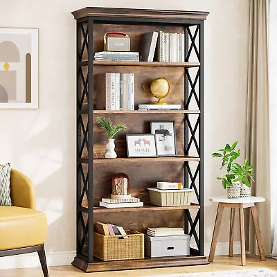 Tribesigns 6-Tier Industrial Etagere Bookcase Bookshelf Open Display Rack Shelf • $163.78