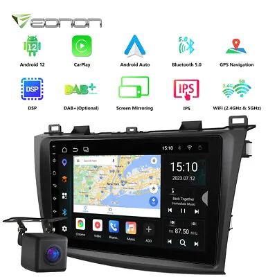 CAM+For Mazda 3 10-13 BL 9  Android 12 Car Radio GPS Stereo CarPlay DSP WiFi RDS • $212.41