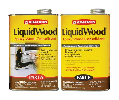 Abatron LiquidWood Solid Clear Epoxy Wood Consolidant Kit 2 Qt • $93.90