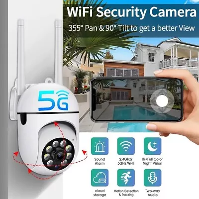 1080P IP Camera Wireless WIFI Outdoor CCTV HD PTZ Smart Home Security IR Cam UK • £16.99