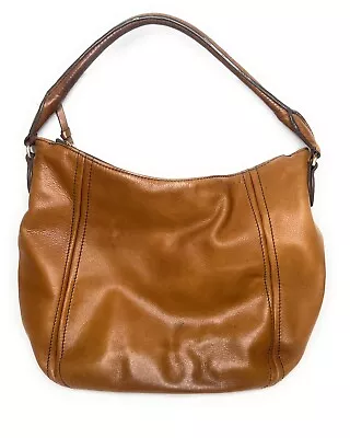 J. Crew Brown Leather Shoulder Bag Satchel Handbag Purse • $31.99