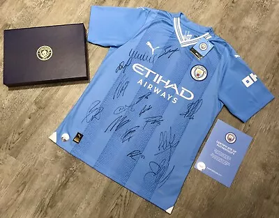 2023/2024 Manchester City #04361 MCFC Numbered COA Squad Signed Shirt • £975