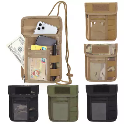 Tactical ID Card Holder Wallet Key Organizer Hanging Pouch Lanyard Storage Bag • $10.98