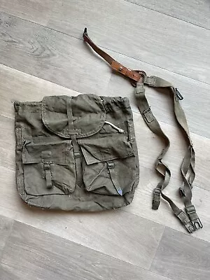 CZECH Army M60? Linen Backpack Rucksack Vintage Military Haversack W/ Straps • $30