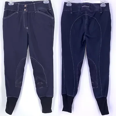 Equine Couture Sportif Natasha Horse Riding Breeches Navy Embroidered Women’s 26 • $37.63