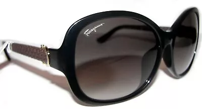 SALVATORE FERRAGAMO  Black Gray Gradient Sunglasses  ITALY NWT  • $65