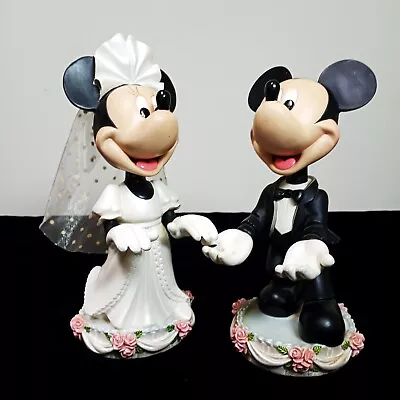 Mickey And Minnie's Wedding Bobble Head Figurines W/ Magnetic Noses • $35