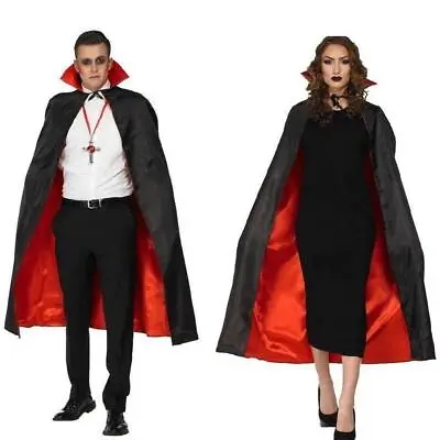 Mens Womens Adult Reversible Red & Black Cape 48 Inches Halloween Costume NWT • $7.99