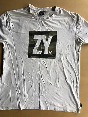 ZY Zoo York Large Unisex White / Camouflage Cotton T-Shirt Cotton Free Post. • £17.90