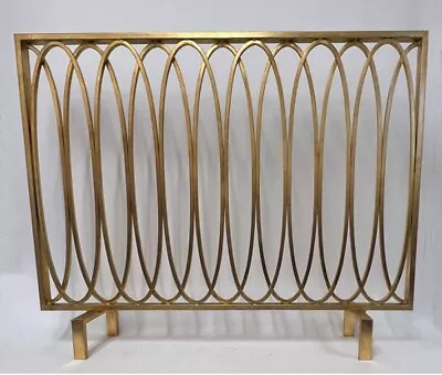 Interlocking Loops Decorative Fire Screen - Antique Gold - Fireplace Screen • $495
