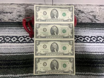 1995 $  2 Dollar Bill 4 Piece Uncut F-Series  • $26.44