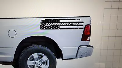   Truck WARLOCK Side Bed Vinyl Decals US Flag Kit . Compatible With Ram • $54.95