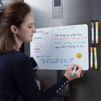 A5 Magnetic Whiteboard Fridge Magnets Dry Wipe White Board Marker Writing Record • $2.99