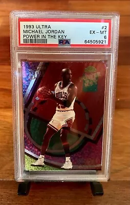 MICHAEL JORDAN 1993-94 Fleer Ultra Power In The Key Insert #2 PSA 6 EX-MT BULLS • $149.99