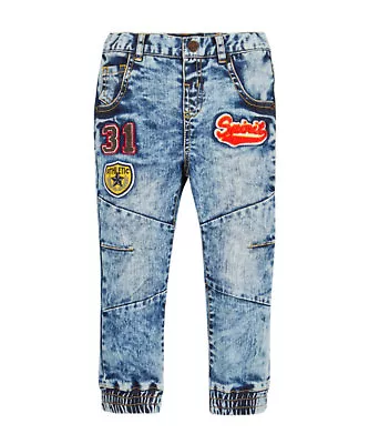 £7.49 • Buy Mothercare Boys Badged Jeans 5 Years Light Bleach Wash Adjustable Waist New