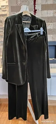 Womens Emma Willis Velvet Wide Leg Trouser Suit Size 14 • £85