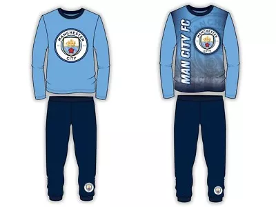 Manchester City Pyjamas Boys Full Length Official Nightwear With Logo 4-5 Years • £5.99