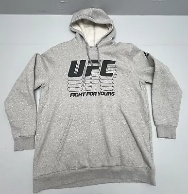 Reebok UFC Fight For Yours Gray Hooded Sweatshirt Size 2XL • $9.99