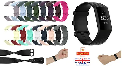 For Fitbit Charge 4 Strap Replacement Silicone Wristband Band Watch Wrist Straps • £3.49
