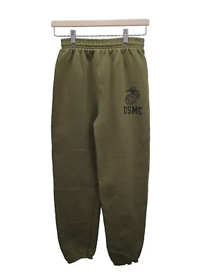 Soffe Marine Corps Issued Sz Small USMC Green Sweatpants Military Issue Made USA • $39.99