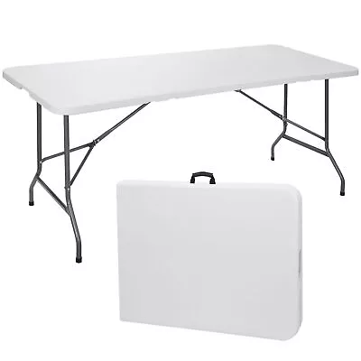 6FT Plastic Folding Table Portable  Dining Picnic Party Table W/ Carrying Handle • $61.58