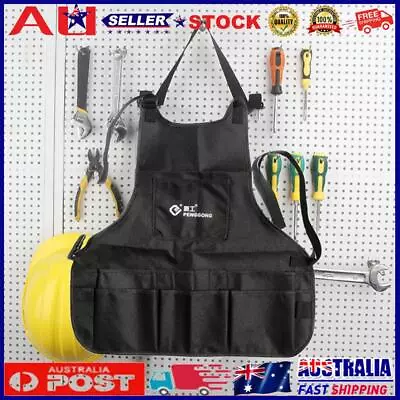 Work Apron Oxford Cloth Waterproof Heavy Duty Woodworking Apron (Black) • $18.02