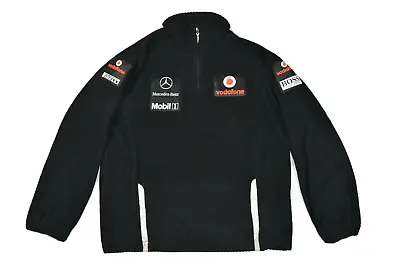 Vodafone McLaren Mercedes Hugo Boss Team Sweater Jacket 1/2 Zip Black Size L • $59