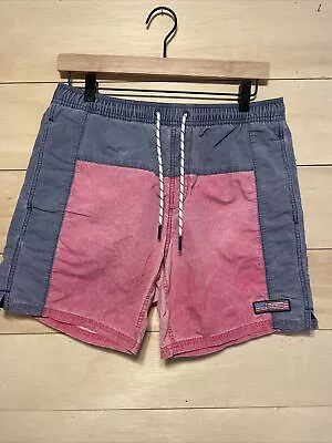 Vineyard Vines Small Blue And Red Swim Shorts With Drawstring • $15