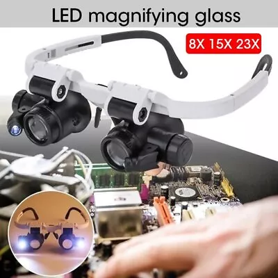 Magnifying Glass LED Light Head Loupe Jeweler Watch Bright Magnifier 8X 15X 23X • $11.01