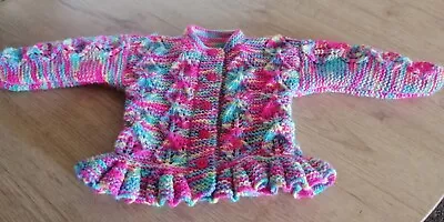 New Hand Knitted Cardigan For 3-6 Month Baby Girl • £9.50