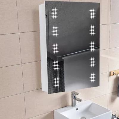 Aluminum/Iron Frame Bathroom LED Mirror Cabinet Storage Shelf Box Shaver Socket • £95.95