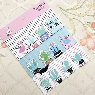 £3.29 • Buy Funny Cute Cactus Flamingo Magnetic Bookmarks 4Pcs Random Set Stationery