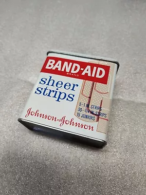 Band-Aid Sheer Strips Bandages Vintage Metal Tin Comes With 48/50 New Bandages • $15