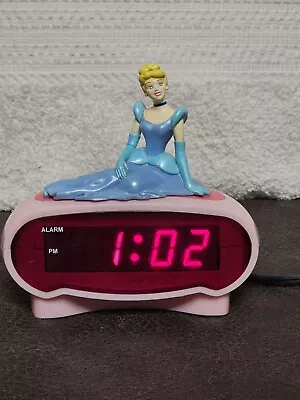 VTG Cinderella Digital Alarm Clock Disney Princess Pink  Model DC94530 Tested • $12.99