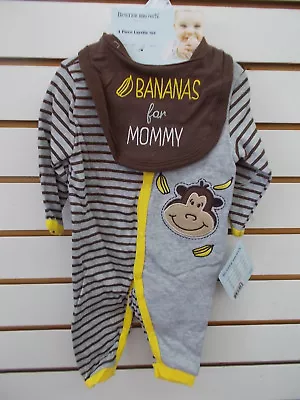 Infant Boys Buster Brown 4pc Monkey Layette Set Size 0/3 Months - 6/9 Months • $14