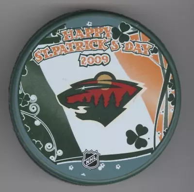 2009 Minnesota Wild Happy St. Patrick's Day Souvenir Hockey Puck Holiday Series • $7.50